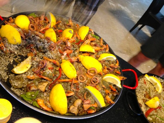 Jero's home-made paella made fresh for our crew when we returned from our ride.