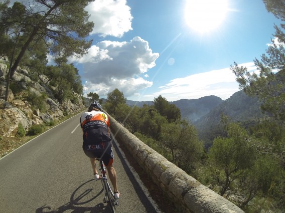 On our way to another big day of climbing in Mallorca.