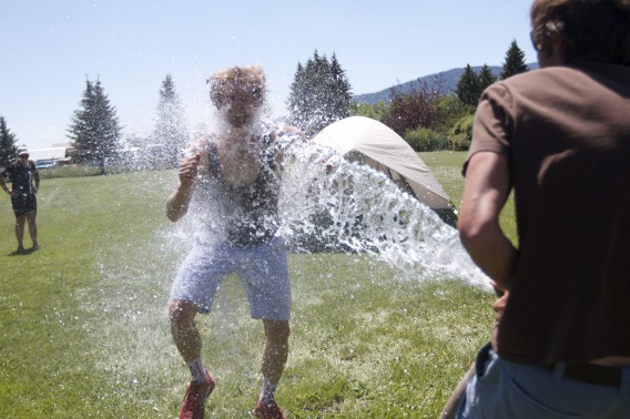 Camp Director, Shaun Radley, cooling off after a long day