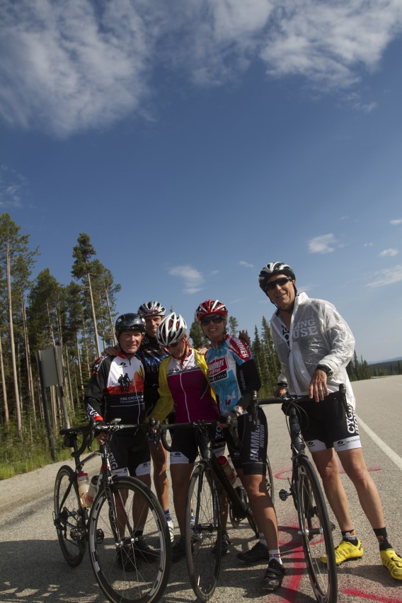 Part of our crew at the top of Lost Trail Pass on the Idaho boarder.